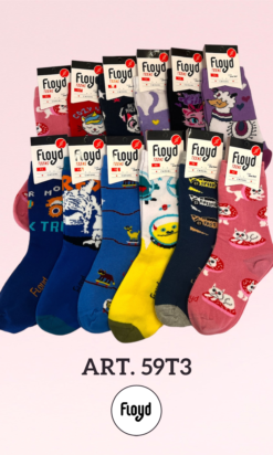 FLOYD 59T3 MEDIA CAÑA DE NIÑOS ESTAMPADA PACK X12