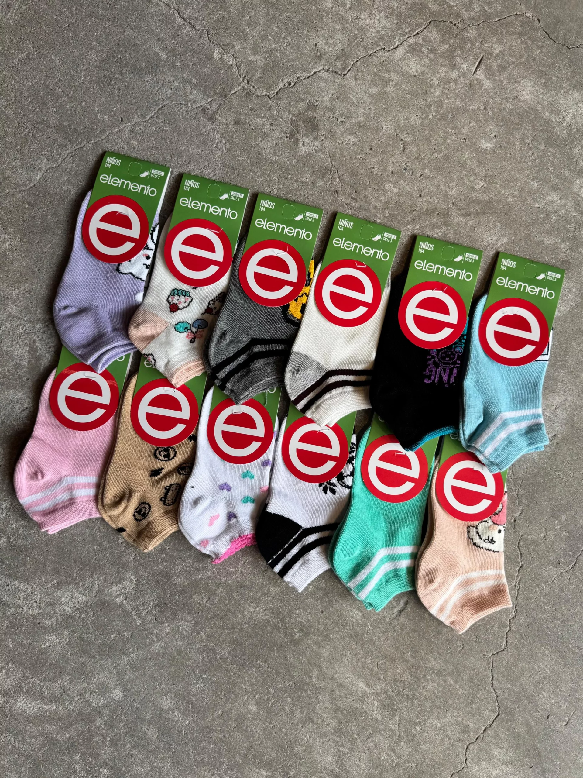 ELEMENTO ART 104 TALLE 2 Y 3 SOQUETE ESTAMPADO NIÑO PACK X12 - Imagen 3