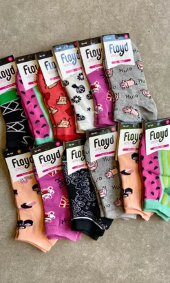 FLOYD MJ6 SOQUETE LARGO DE DAMA ESTAMPADO PACK X12
