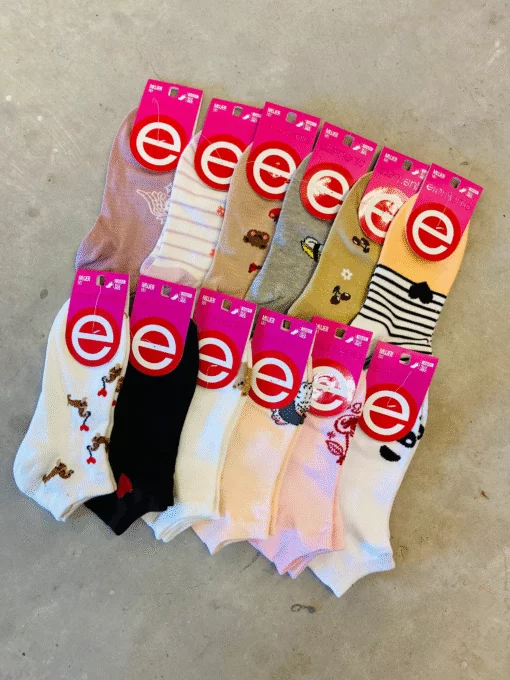 ELEMENTO ART 101 SOQUETE DAMA ESTAMPADO PACK X12