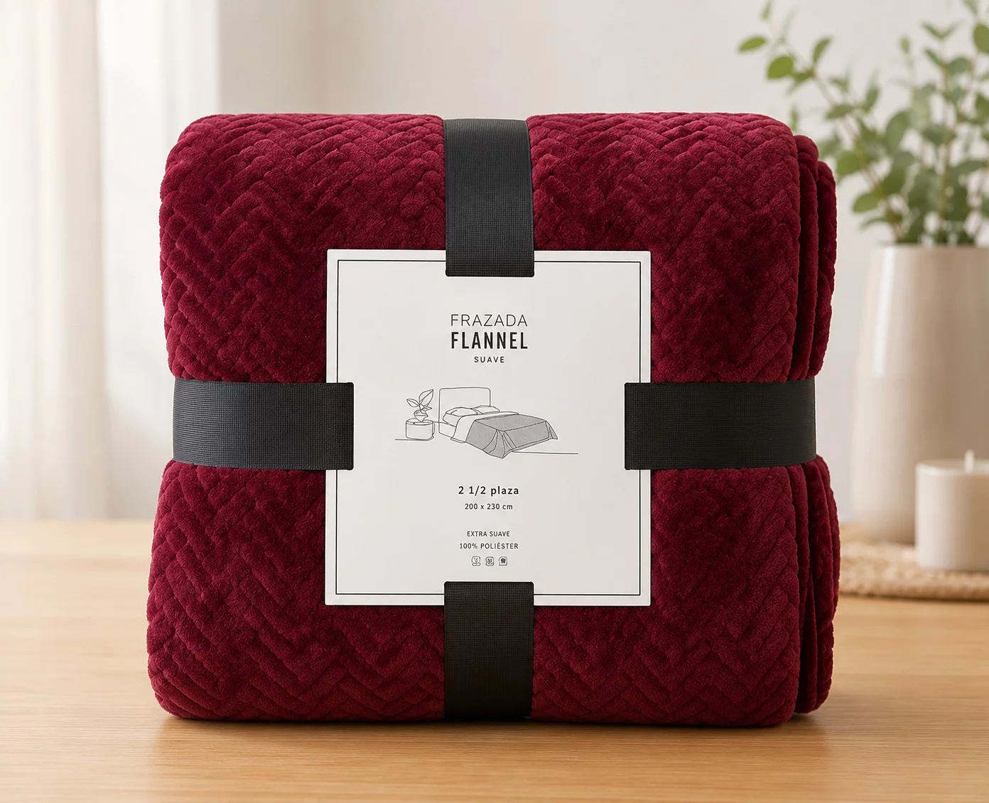 FRAZADA FLANNEL ZIG ZAG 2 ½ PLAZA