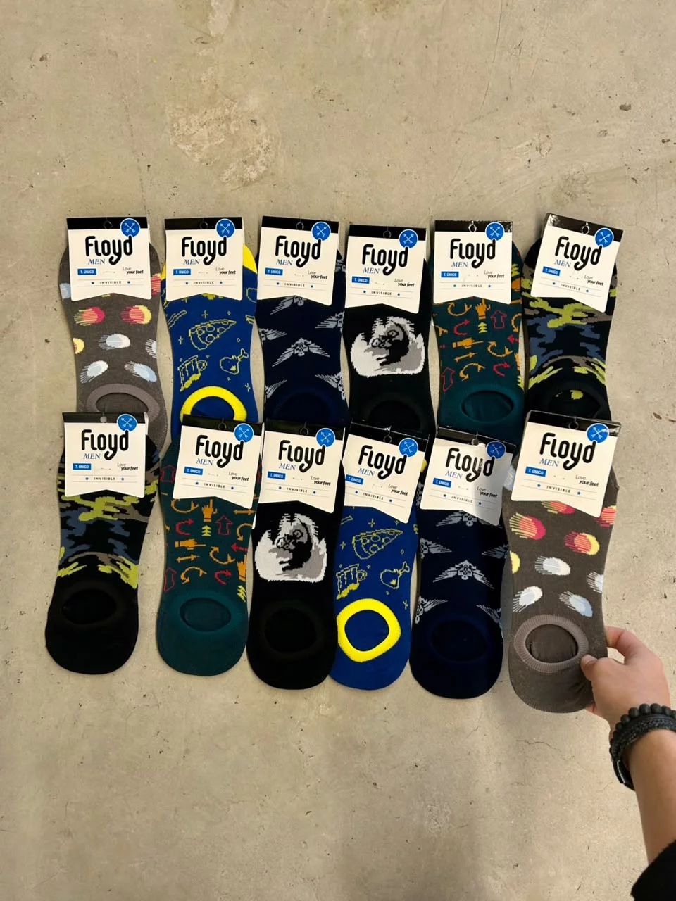 FLOYD 1417 INVISIBLE DE HOMBRE ESTAMPADA PACK X12